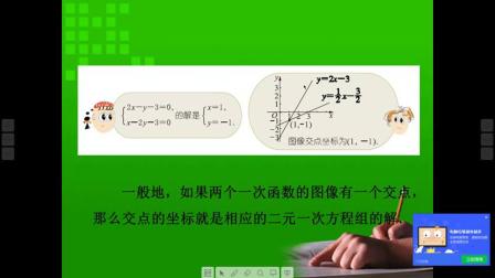 《6.5 一次函数图二元一次方程组》优质课视频-苏科版初中数学八年级上册