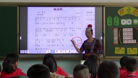 《-演唱蝉虫歌》课堂教学视频-湘文艺版小学音乐三年级下册