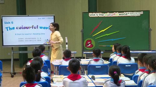 《Unit 5 The colourful world B Start to read and C Reading time 》新人教三上英语单元整体教学展示课视频