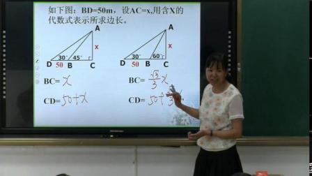 北师大版数学 九下 第一章第五节《三角函数的应用》课堂教学视频-倪琼