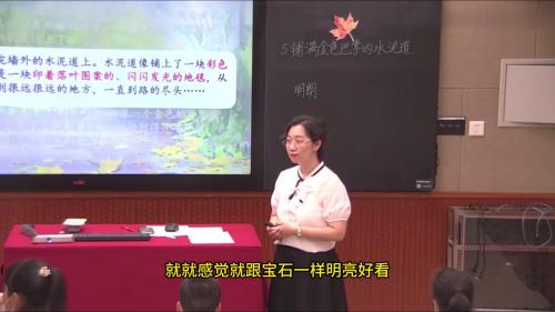 《铺满金色巴掌的水泥道》公开课优质课教学视频-部编版语文三年级上册