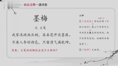 《墨梅》2024部编版三下语文整合教学优课视频